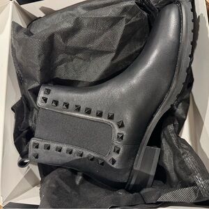 White House Black Market Black Studded Chelsea Ankle Boots